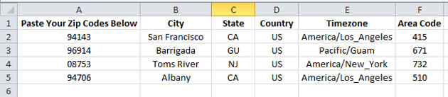 list of us zip code